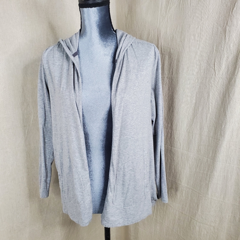 ā” AnyBody Gray Open Front Hoodie Cardigan Size XS